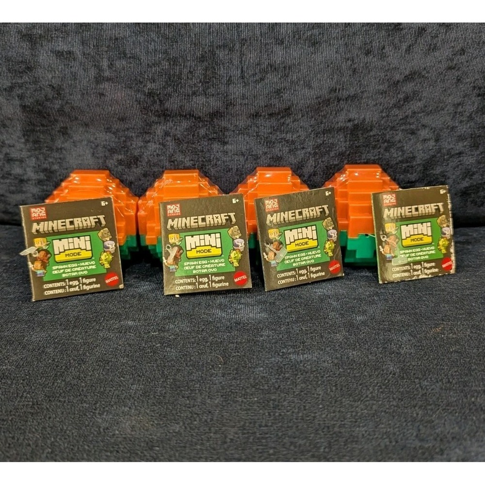 4x Minecraft Mini Mode Series 1 Spawn Eggs SEALED Rare Mattel Lot - 3 DIFF CODES